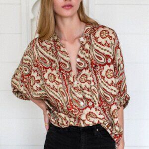 Emerson Fry Mandarin Collar Top- Batik